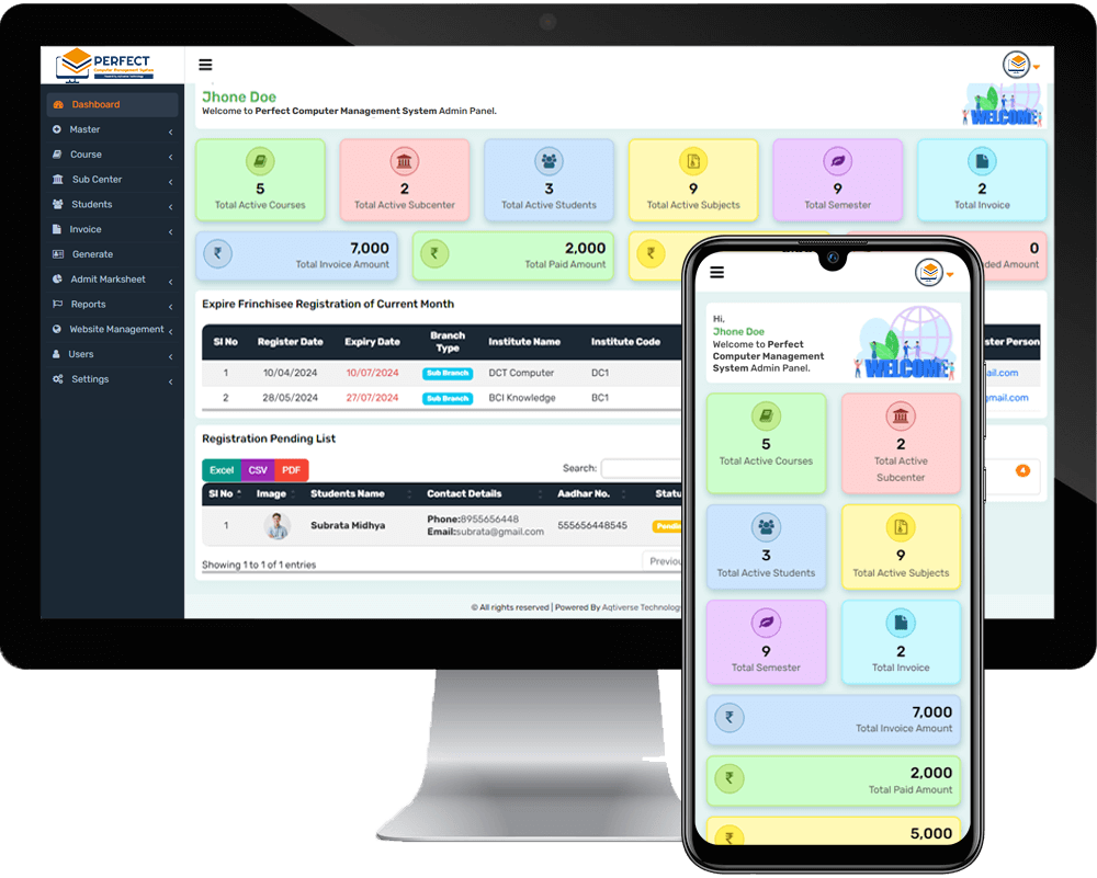 Computer Center / Training Institute Management Software